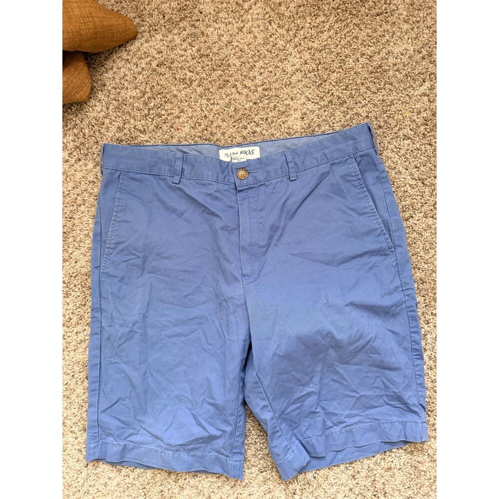 Jos A Bank Mens Blue Cotton Shorts chino EUC 34